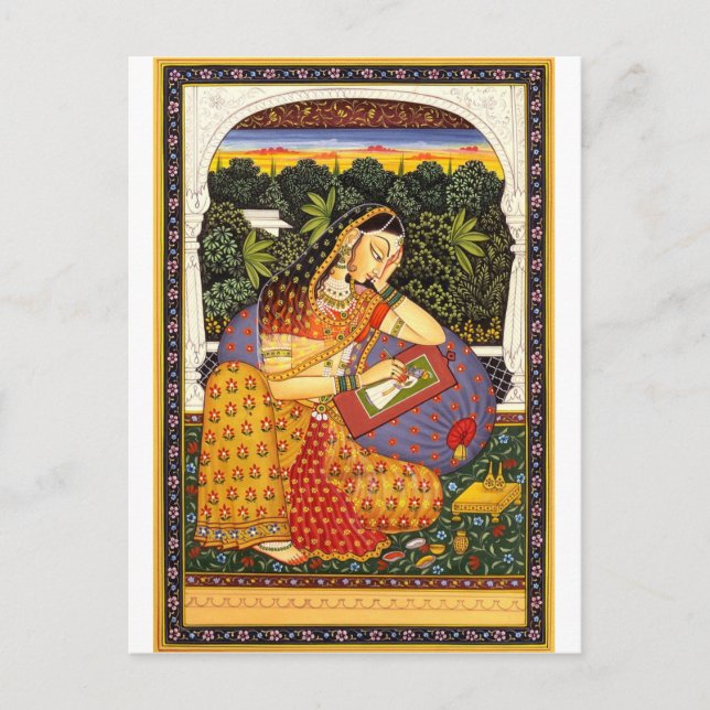 Cartão Postal Princesa antiga de Mughal do indiano (Frente)
