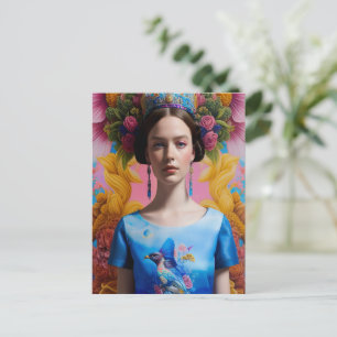 Cartão Postal Princesa casual da Coroa Azul