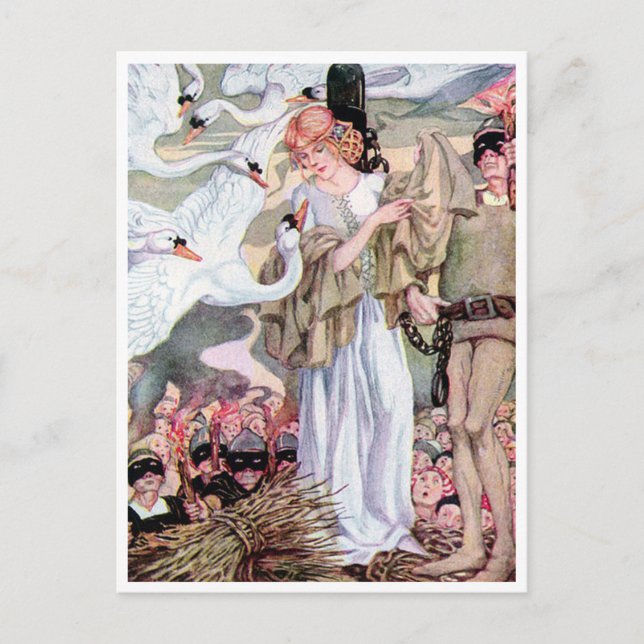 Cartão Postal Princesa Cisne Vintage Anne Anderson (Frente)