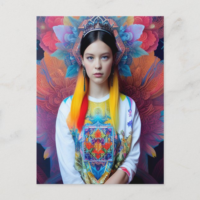 Cartão Postal Princesa com um suéter branco (Frente)