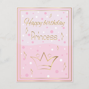 Cartão Postal Princesa de aniversário feliz