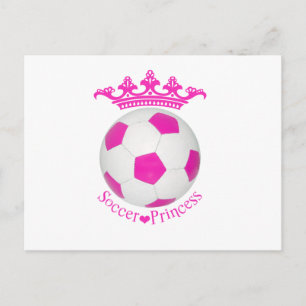 Cartão Postal Princesa do Futebol, bola de futebol rosa