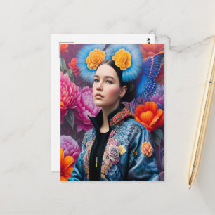 Cartão Postal Princesa fascinante em uma jaqueta