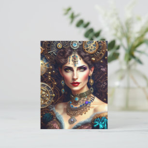 Cartão Postal Princesa guerreira Steampunk