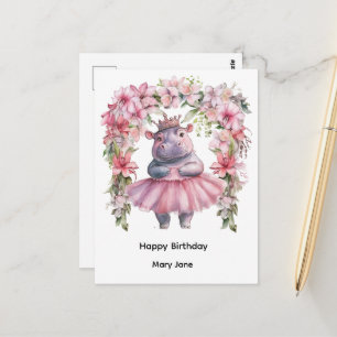 Cartão Postal Princesa Hipopótamo 