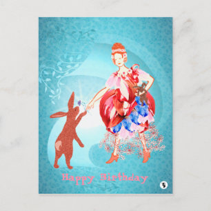 Cartão Postal Princesa Lebre Amizade Preciosa