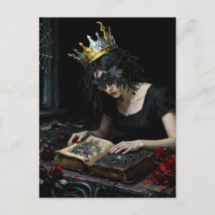 Cartão Postal Princesa Lendo um Livro de Magia