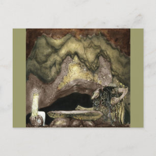 Cartão Postal Princesa na Mesa com um Troll