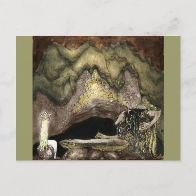 Cartão Postal Princesa na Mesa com um Troll (Frente)