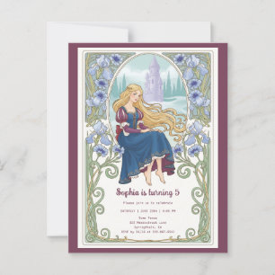 Cartão Postal Princesa Rapunzel Castle Tower Birthday
