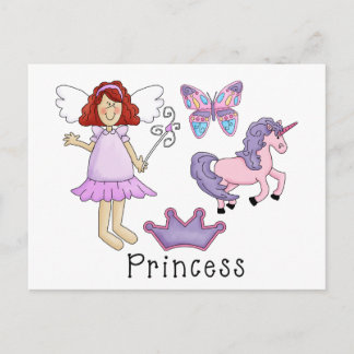 Cartão Postal Princesa Unicorn