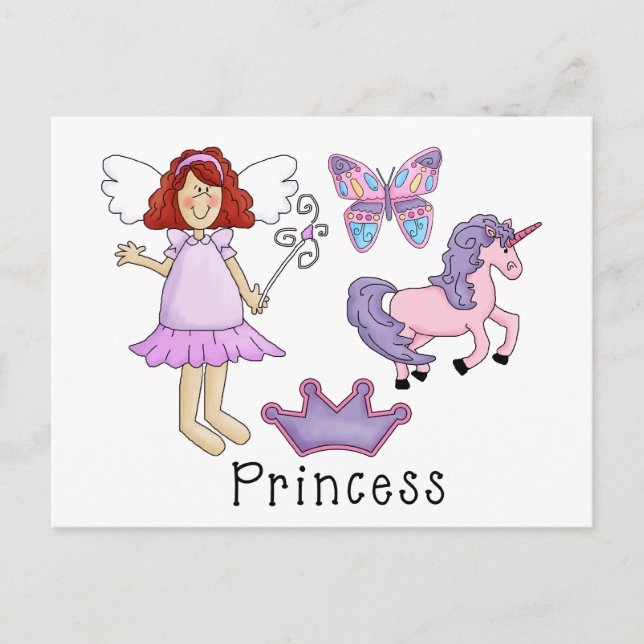 Cartão Postal Princesa Unicorn (Frente)