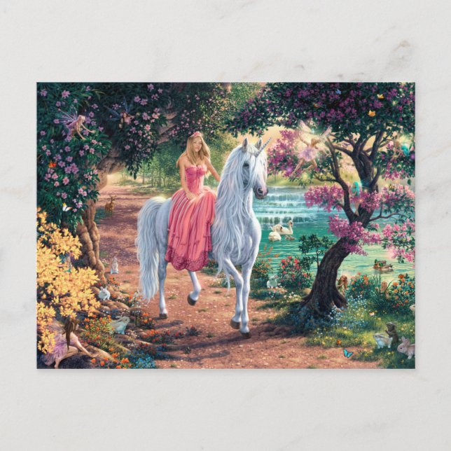 Cartão Postal Princesa Unicorn (Frente)
