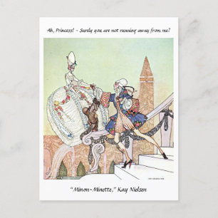 Cartão Postal Princesa voadora e príncipe chocado Kay Nielsen