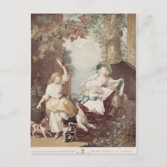 Cartão Postal Princesas Mary, Sophia e Amelia (Frente)