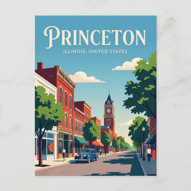 Cartão Postal Princeton Illinois (Frente)