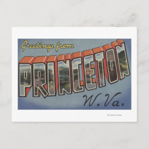 Cartão Postal Princeton, Virgínia Ocidental - Cenas de Letras Ma