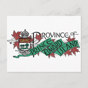 Cartão Postal Príncipe Edward Island Vintage Casaco de Desenho