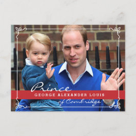 Cartão Postal Príncipe George e Príncipe William