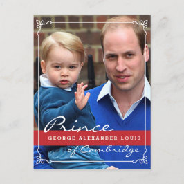 Cartão Postal Príncipe George e Príncipe William