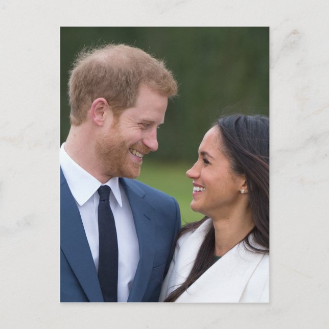 Cartão Postal Príncipe Harry e Meghan Markle Casamento Real (Frente)
