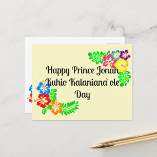 Cartão Postal Príncipe Kūhiō Day (Havaí)