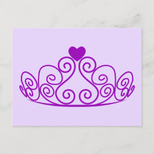 CARTÃO POSTAL PRÍNCIPE PURPLE TIARA GRÁFICO CROWN PERSONALIZÁVEL