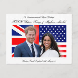 Cartão Postal Príncipe real Harry e Meghan Markle do casamento