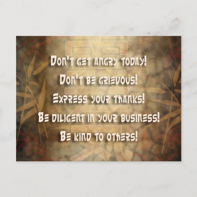 Cartão Postal Princípios REIKI Usui (Frente)