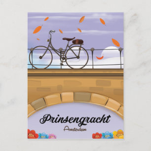 Cartão Postal Prinsengracht,Cartaz de viagem do Canal Amsterdam