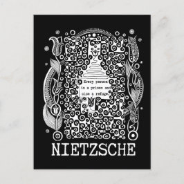 Cartão Postal Prisão e REFÚGIO citação de Nietzsche 