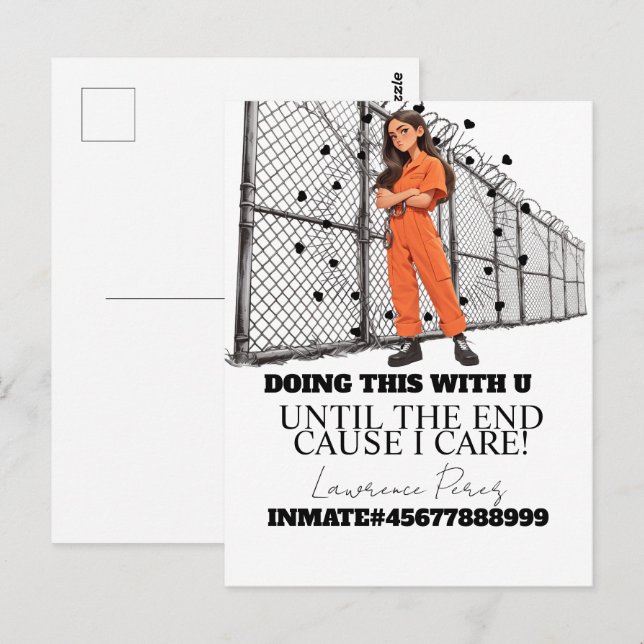 Cartão Postal Prison Cards Long Distance Doing Time Girly (Frente/Verso)