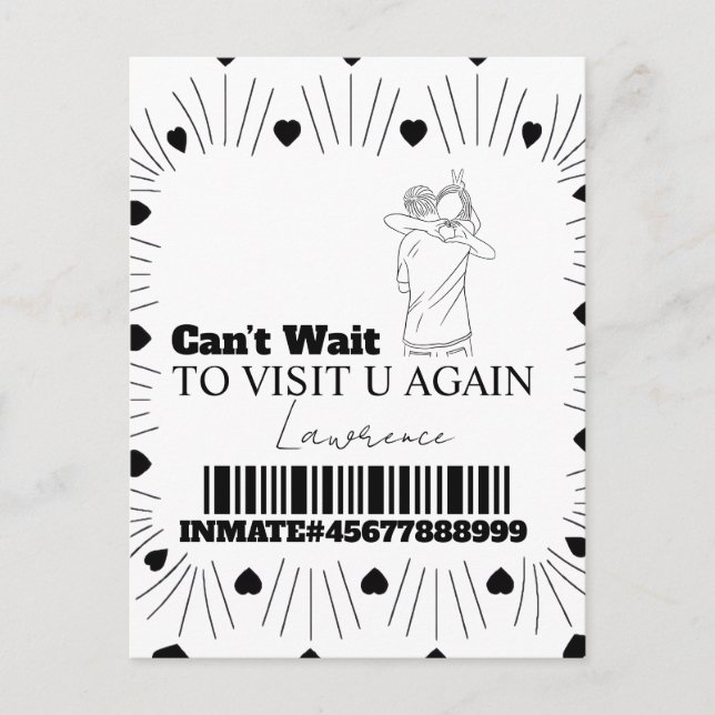 Cartão Postal Prison Cards Long Distance Visit Couples (Frente)