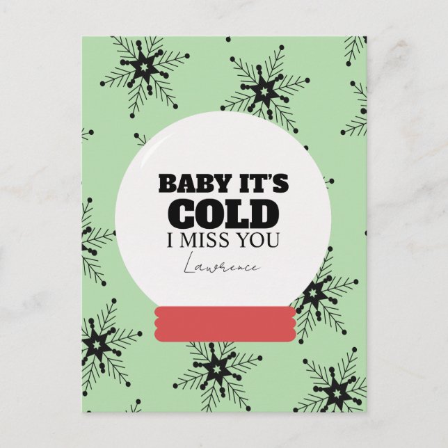 Cartão Postal Prison Long Distance Winter Christmas Snowglobe  (Frente)