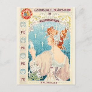 Cartão Postal Privat Livemont - Fabricação Real de Corsets