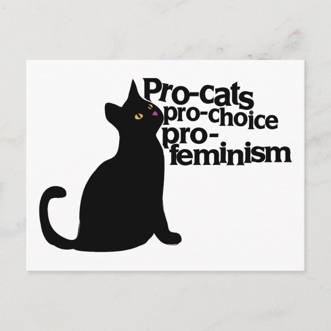 Cartão Postal pró-feminismo pró-gatos (Frente)
