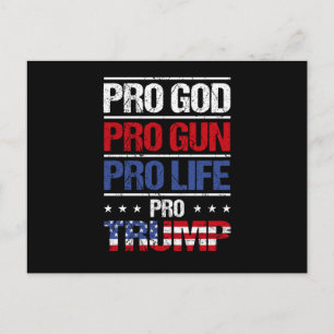 Cartão Postal Pro God Pro Gun Pro Life Pro Trump Eleição