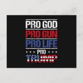 Cartão Postal Pro God Pro Gun Pro Life Pro Trump Eleição