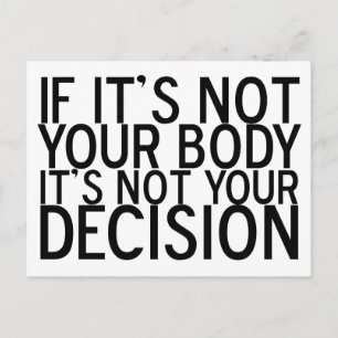 Cartão Postal ProChoice Pro Choice Direito de Escolha