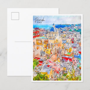 Cartão Postal Procida Itália viagens vintage