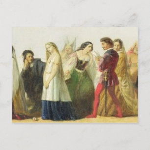 Cartão Postal Procissão de personagens de Shakespeare (óleo em