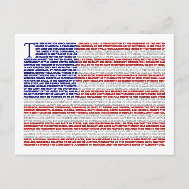 Cartão Postal Proclamação de Emancipação (Frente)