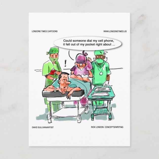 Cartão Postal Proctologista Perderes Celulares Engraçado (Frente)