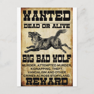 Cartão Postal Procurado: Grande Lobo Mau