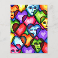 Procurando Amor Corações abstratos arte original 