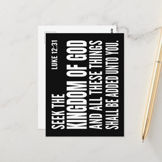 Cartão Postal Procurar O Reino De Deus E Todas Estas Coisas (Frente/Verso In Situ)