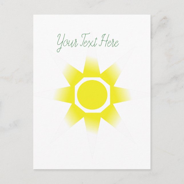 Cartão Postal Produto Sol Magia Branco Amarelo (Frente)