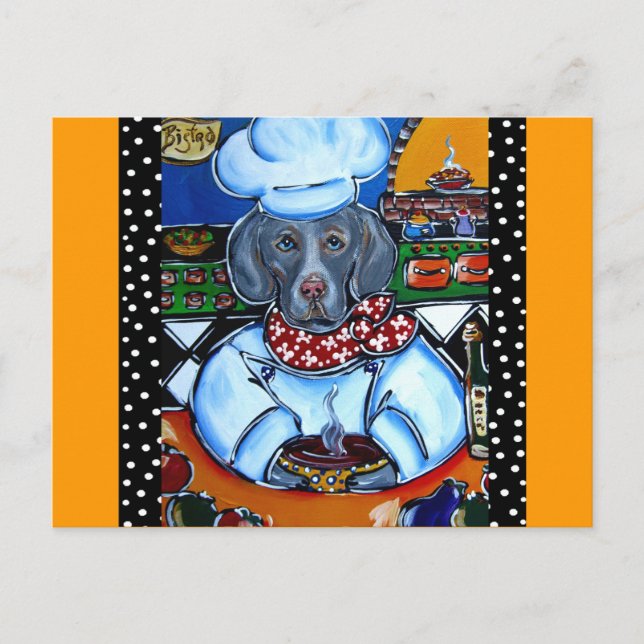 Cartão Postal Produtos de Chef Weimaraner (Frente)