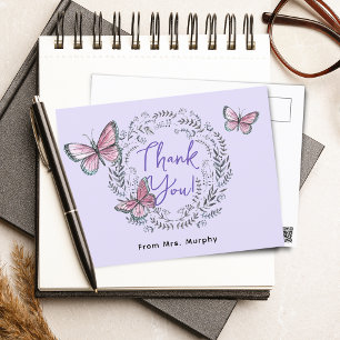 Cartão Postal Professor Borboleta Agradecimento