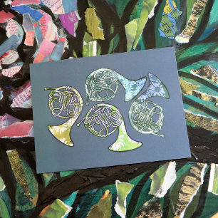 Cartão Postal Professor de Banda de Cornos Franceses